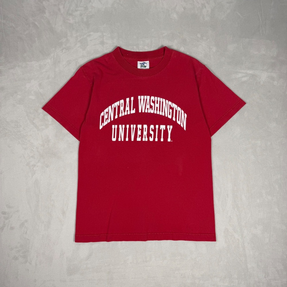 90s Mens TLC Central Washington University Collegiate Graphic Tee Red Small